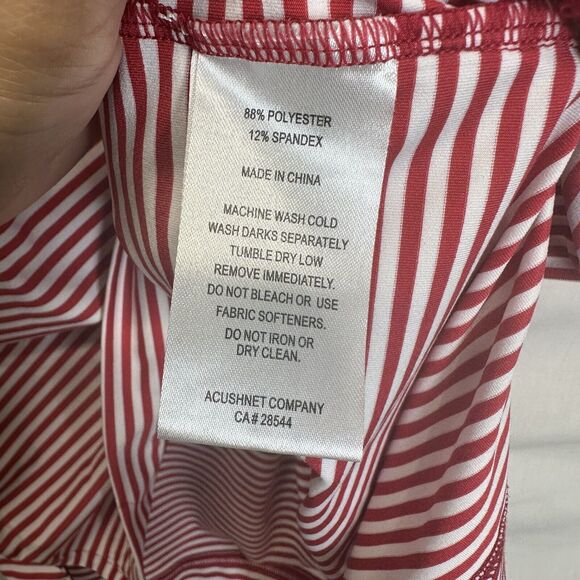 FootJoy Polo Shirt Mens XL Red‎ White Striped Prodry Lisle Performance Golf - Picture 6 of 10